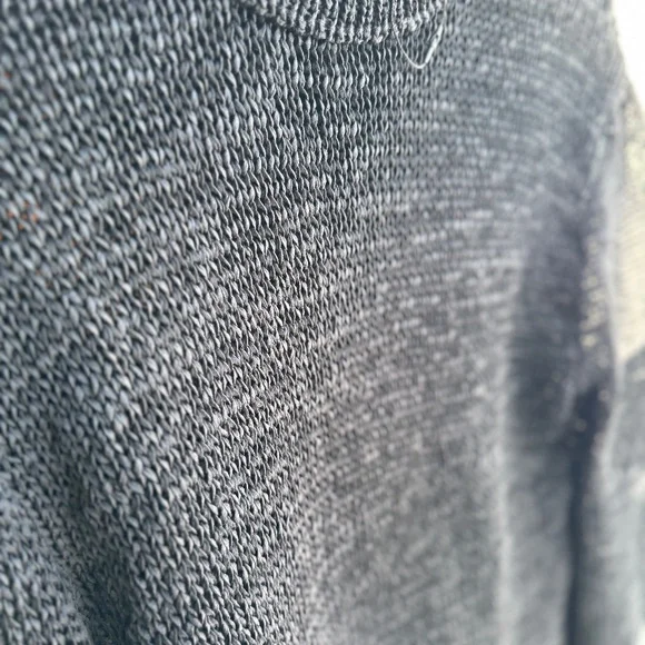 ZARA Sweater Chunky TEXTURED MESH KNIT LONG SLEEVE TOP Sheen Black S - Picture 4 of 6